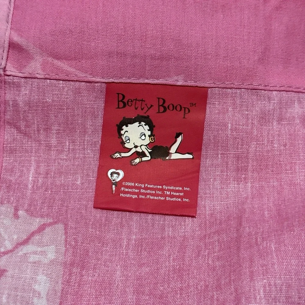 Betty Boop Vintage Lined Window Valance Curtain‎ Set Pink Lips Kisses 40x80